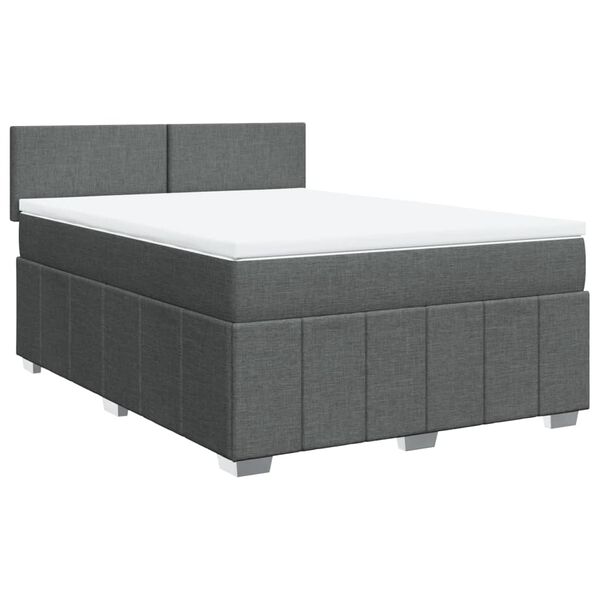 vidaXL Boxspring posteľ s matracom tmavosiv&aacute; 160x200 cm l&aacute;tka