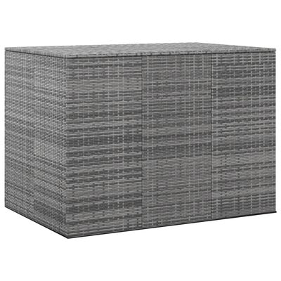 vidaXL Záhradný box na vankúše z polyratanu 145x100x103 cm sivý