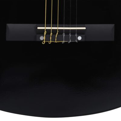 vidaXL Klasická gitara pre začiatočníkov čierna 4/4 39" lipové drevo