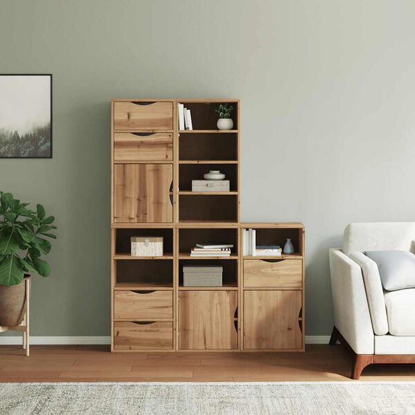 VidaXL Bočn&aacute; skrinka 5 ks "ODDA" 40x24x79 cm borovicov&yacute; mas&iacute;v