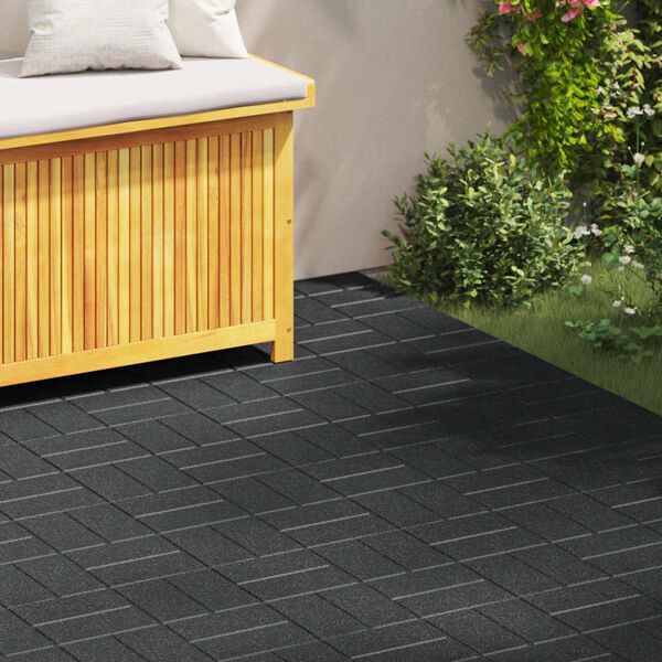 vidaXL Kameň na schod&iacute;ky 6 pcs Čierny 40,5 x 40,5 x 2 cm Guma