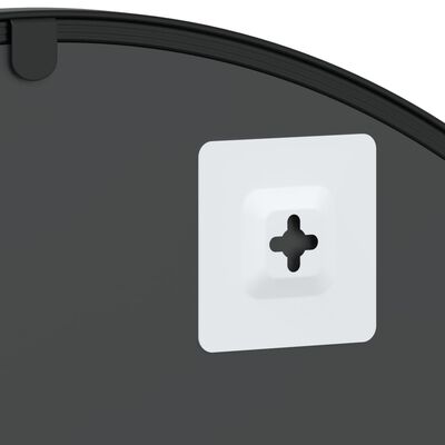 vidaXL Nástenné zrkadlo čierne 60x110 cm oblúkové železné