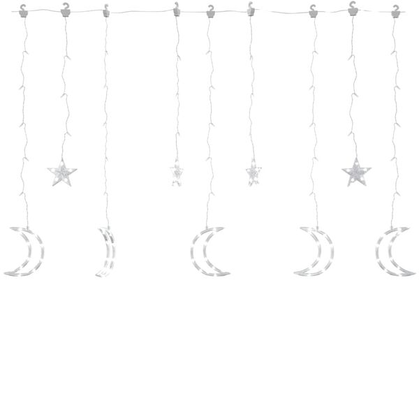 vidaXL Rozprávkové svetlá, hviezda a mesiac 138 LED, studená biela
