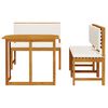 vidaXL Záhradný bistro set 3 pcs Hnedá Pevné akáciové drevo
