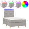 vidaXL Boxspring posteľ s matracom a LED, svetlosiv&aacute; 120x190 cm, l&aacute;tka