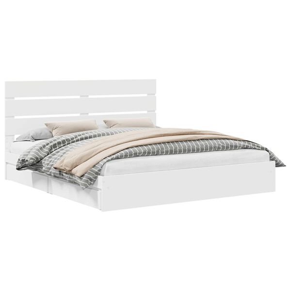 vidaXL &Uacute;ložn&aacute; posteľ so z&aacute;suvkou Biela 180 x 200 cm Kompozitn&eacute; drevo