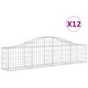 vidaXL Obl&uacute;kov&yacute; gabionov&yacute; k&ocirc;&scaron; 12 ks 200x30x40/60 cm pozinkovan&eacute; železo