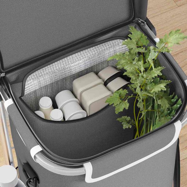 vidaXL N&aacute;kupn&yacute; voz&iacute;k Siv&aacute; 36,5 x 46,5 x 100,5 cm Oxfordsk&aacute; tkanina