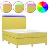 vidaXL Posteľ boxsping s matracom a LED zelen&aacute; 140x190 cm l&aacute;tka