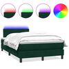 vidaXL Posteľn&yacute; r&aacute;m boxsping s matracom a LED tmavozelen&yacute; 120x210 cm zamat