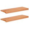 vidaXL Parapety 2 ks Lak 80 x 25 x 2 cm Mas&iacute;vne bukov&eacute; drevo
