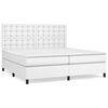 vidaXL Boxspring posteľ s matracom biela 200x200 cm umel&aacute; koža