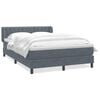 vidaXL Posteľn&yacute; r&aacute;m boxspring s matracom tmavosiv&yacute; 140x220 cm zamat