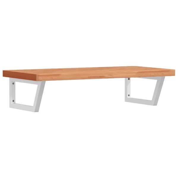 vidaXL Polica pod um&yacute;vadlo n&aacute;stenn&aacute; oceľ a bukov&yacute; mas&iacute;v