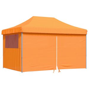vidaXL Skladac&iacute; pop-up p&aacute;rty stan so 4 bočn&yacute;mi stenami oranžov&yacute;