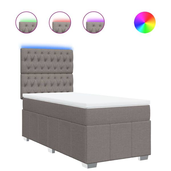 vidaXL Posteľn&yacute; r&aacute;m boxspring s matracom sivohned&yacute; 90x190 cm l&aacute;tka