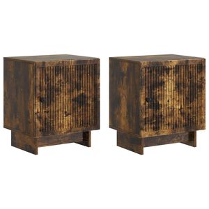 vidaXL Nočn&yacute; stol&iacute;k 2 ks Dymov&yacute; dub 43 x 34,5 x 50 cm Kompozitn&eacute; drevo