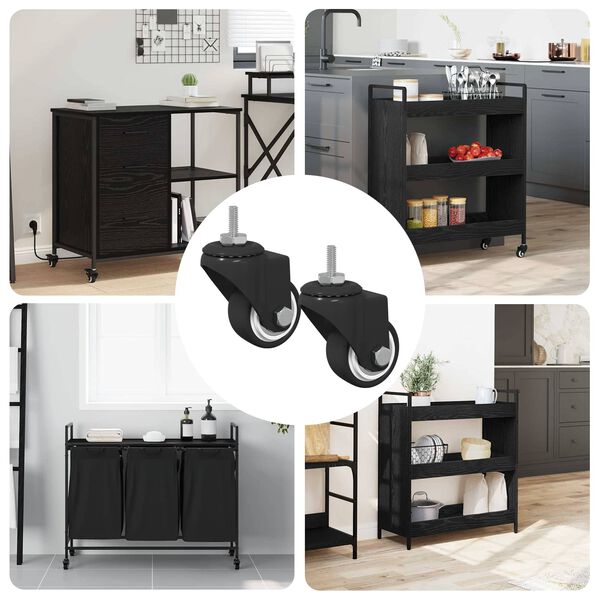 vidaXL Otočn&eacute; koliesko 2 pcs Čierna M6 mm Železo a nylon