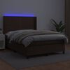 vidaXL Boxspring posteľ s matracom a LED hned&aacute; 140x190 cm umel&aacute; koža