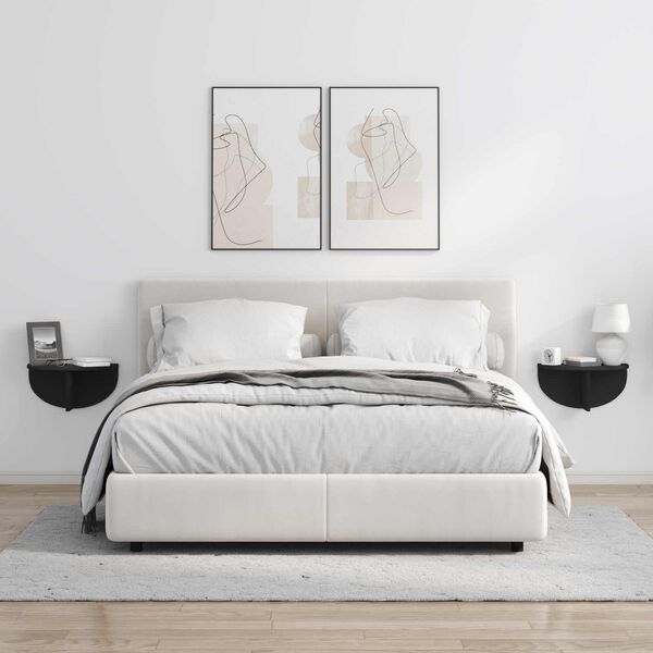 vidaXL Stenn&aacute; polica 2 pcs Čierna 38 x 19 x 19 cm Kompozitn&eacute; drevo