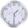 vidaXL N&aacute;stenn&eacute; hodiny s pohonom Quartz, vlhkomer+ teplomer,biele 30cm