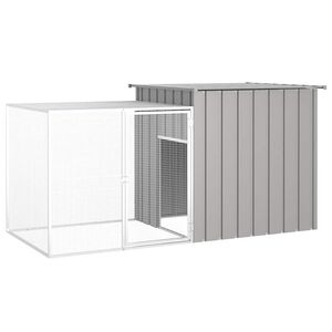 vidaXL Klietka pre kurčat&aacute; siv&aacute; 200x91x100 cm pozinkovan&aacute; oceľ
