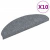 vidaXL Schodov&eacute; rohože, samolepiace, 10 ks, 65x21x4 cm, svetlosiv&eacute;, polkruhov&eacute;, veľk&eacute;