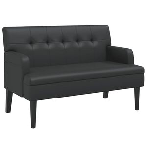 vidaXL Lavica s operadlom čierna 112x65,5x75 cm umel&aacute; koža