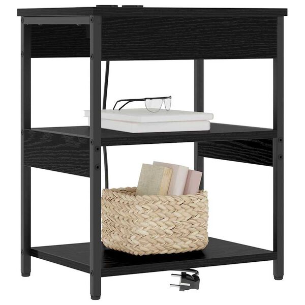 vidaXL Nočn&yacute; stol&iacute;k Čierny dub 41 x 31 x 51 cm Kompozitn&eacute; drevo