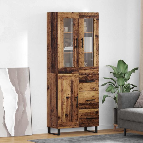 vidaXL Highboard so z&aacute;suvkou 2 pcs Star&eacute; drevo Kompozitn&eacute; drevo