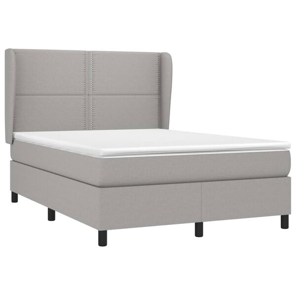 vidaXL Boxspring posteľ s matracom bledosiv&yacute; 140x190 cm l&aacute;tka