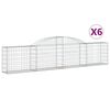 vidaXL Obl&uacute;kov&yacute; gabionov&yacute; k&ocirc;&scaron; 6 ks 300x30x60/80 cm pozinkovan&eacute; železo