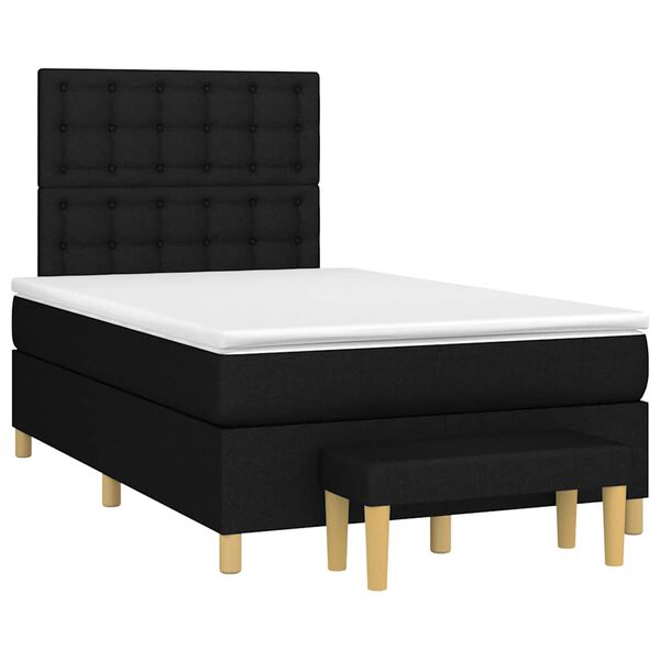 vidaXL Boxspring posteľ s matracom čierna 120x190 cm l&aacute;tka