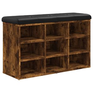 vidaXL Lavička na top&aacute;nky dymov&yacute; dub 82x32x50 cm kompozitn&eacute; drevo