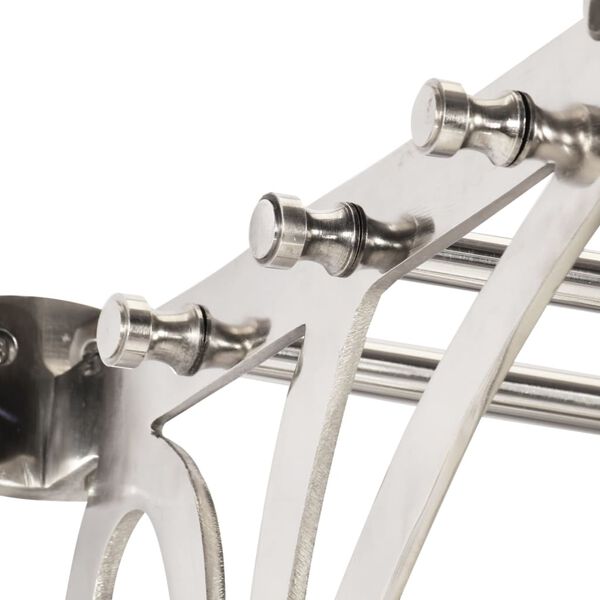 vidaXL Polička s háčikmi na kabáty a zrkadlom, nástenná, hliník