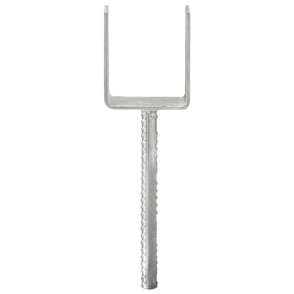 vidaXL Kotviace pätky 6 ks, strieborné 8x6x30 cm, pozinkovaná oceľ