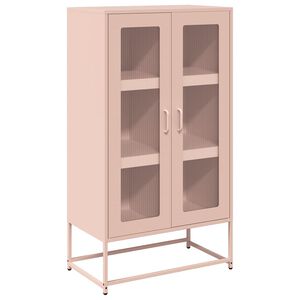 vidaXL Highboard Pink 68x39x123 cm Oceľ