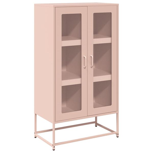 vidaXL Highboard Pink 68x39x123 cm Oceľ