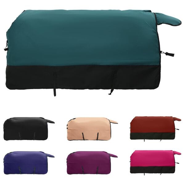 vidaXL Pl&aacute;&scaron;ť pre kone Tmavozelen&aacute; a čierna 145 cm Polyester