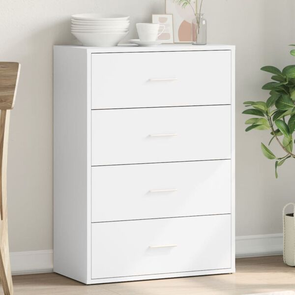 vidaXL Komoda, biela 60x31x84 cm, kompozitné drevo