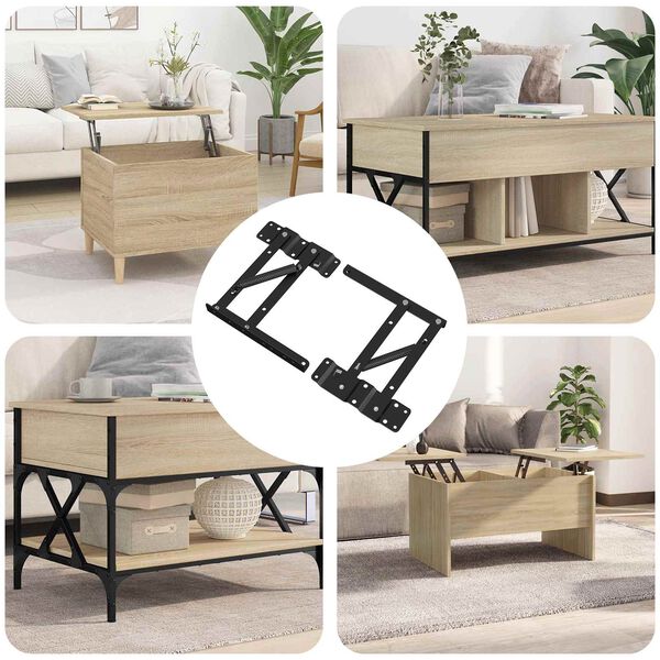 vidaXL Mechanizmus na zdv&iacute;hanie postele 2 pcs Čierna 340 x 95 x 40 mm