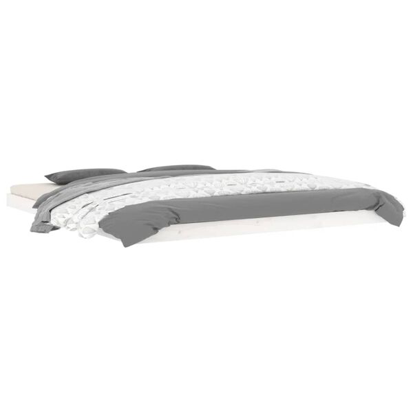 vidaXL R&aacute;m postele biely 150x200 cm Super King Size mas&iacute;vna borovica