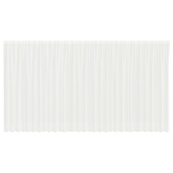 vidaXL Čipkov&aacute; z&aacute;clona so z&aacute;clonami Biela 200 x 750 cm Polyester