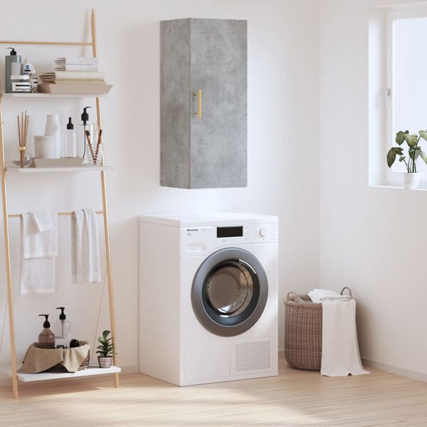 vidaXL N&aacute;stenn&aacute; skrinka bet&oacute;nov&aacute; siv&aacute; 34,5x34x90 cm