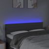 vidaXL Čelo postele s LED tmavosivé 144x5x78/88 cm látka