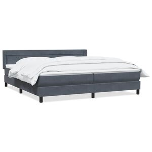 vidaXL Posteľn&yacute; r&aacute;m boxspring s matracom tmavosiv&yacute; 180x210 cm zamat