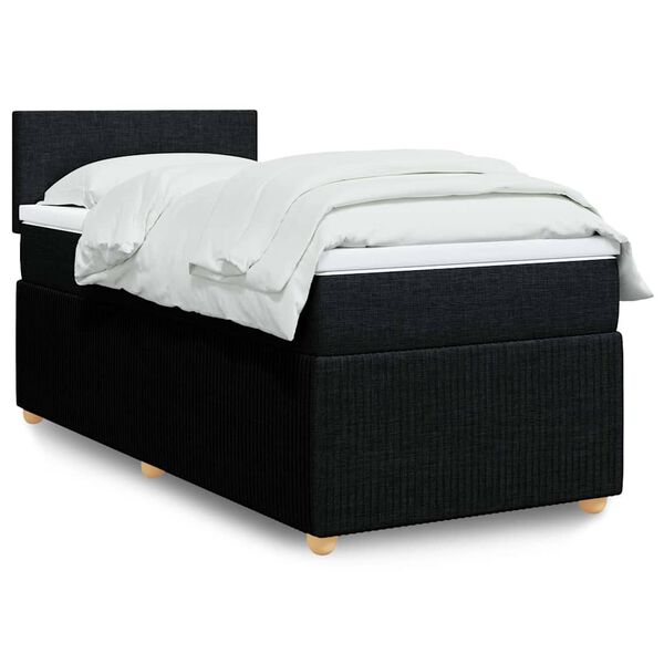 vidaXL Posteľn&yacute; r&aacute;m boxspring s matracom čierny 80x200 cm l&aacute;tka