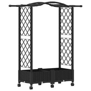 vidaXL Vyv&yacute;&scaron;en&yacute; z&aacute;hon s mriežkou a strechou Čierna 124 x 40 x 129 cm