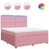 vidaXL Posteľný rám boxsping s matracom ružový200x200 cm zamat
