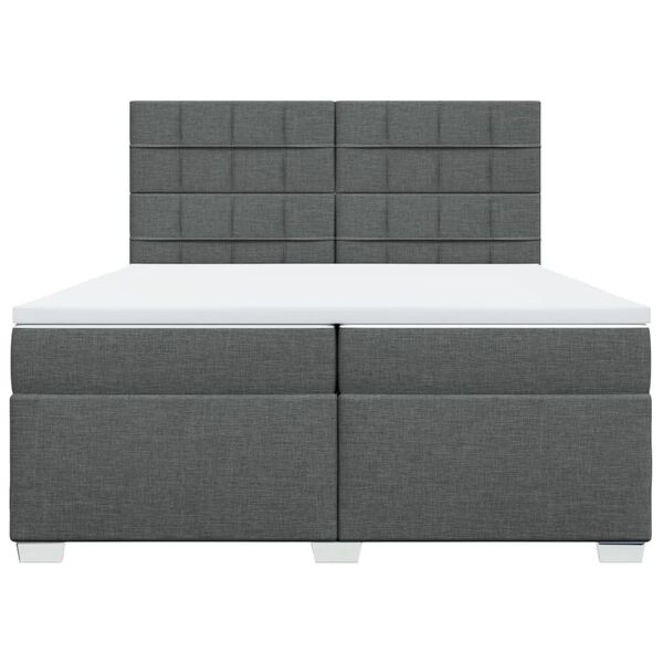 vidaXL Boxspring posteľ s matracom tmavosiv&aacute; 200x200 cm l&aacute;tka
